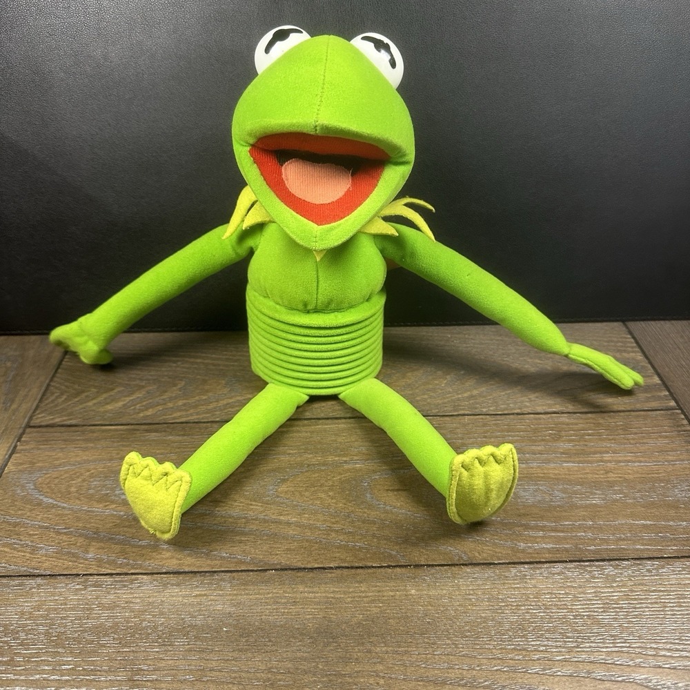 Vintage Nanco Sesame Street Kermit The‎ Frog Slinky Suction Cup 13" Plush Figure
